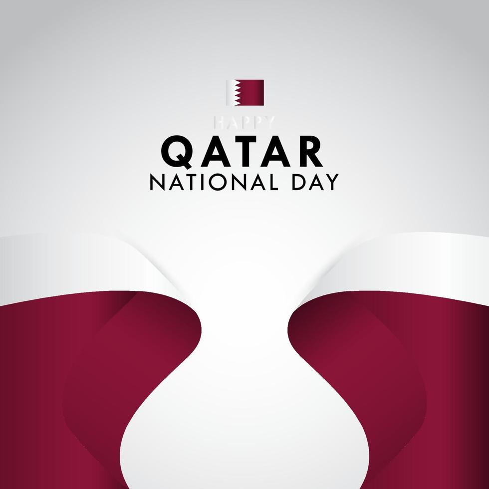 feliz día nacional de qatar celebración vector plantilla diseño ilustración