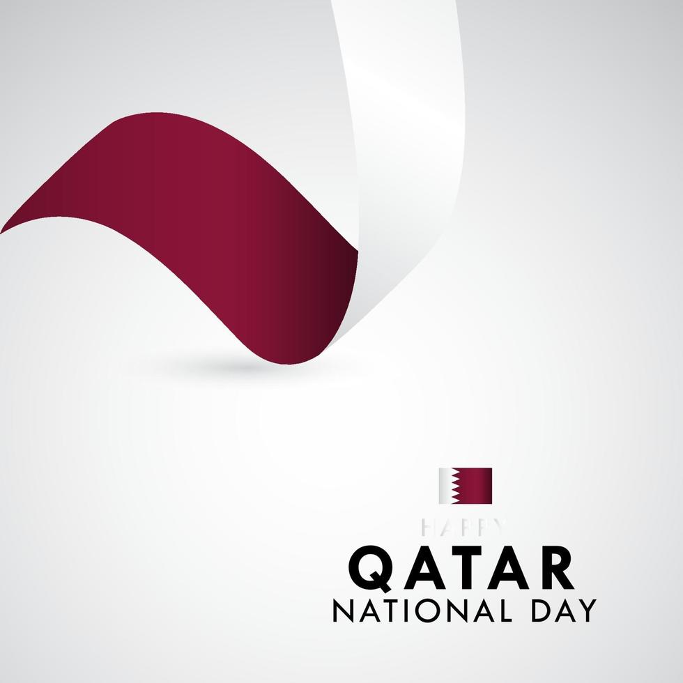 feliz día nacional de qatar celebración vector plantilla diseño ilustración