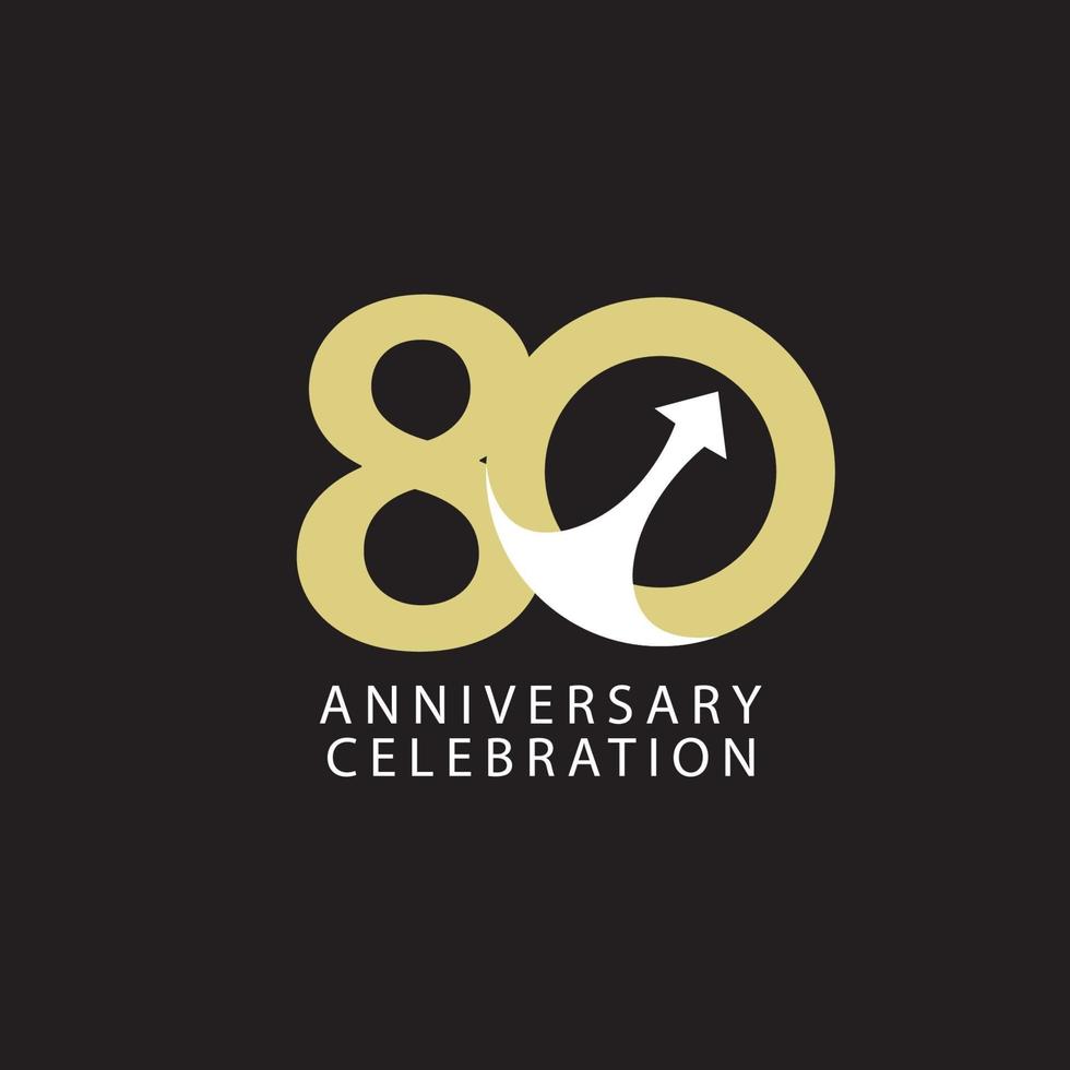 Ilustración de diseño de plantilla de vector de celebración de aniversario de 80 años