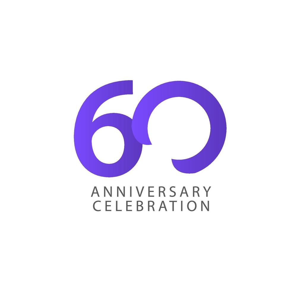 60 Years Anniversary Celebration Vector Template Design Illustration