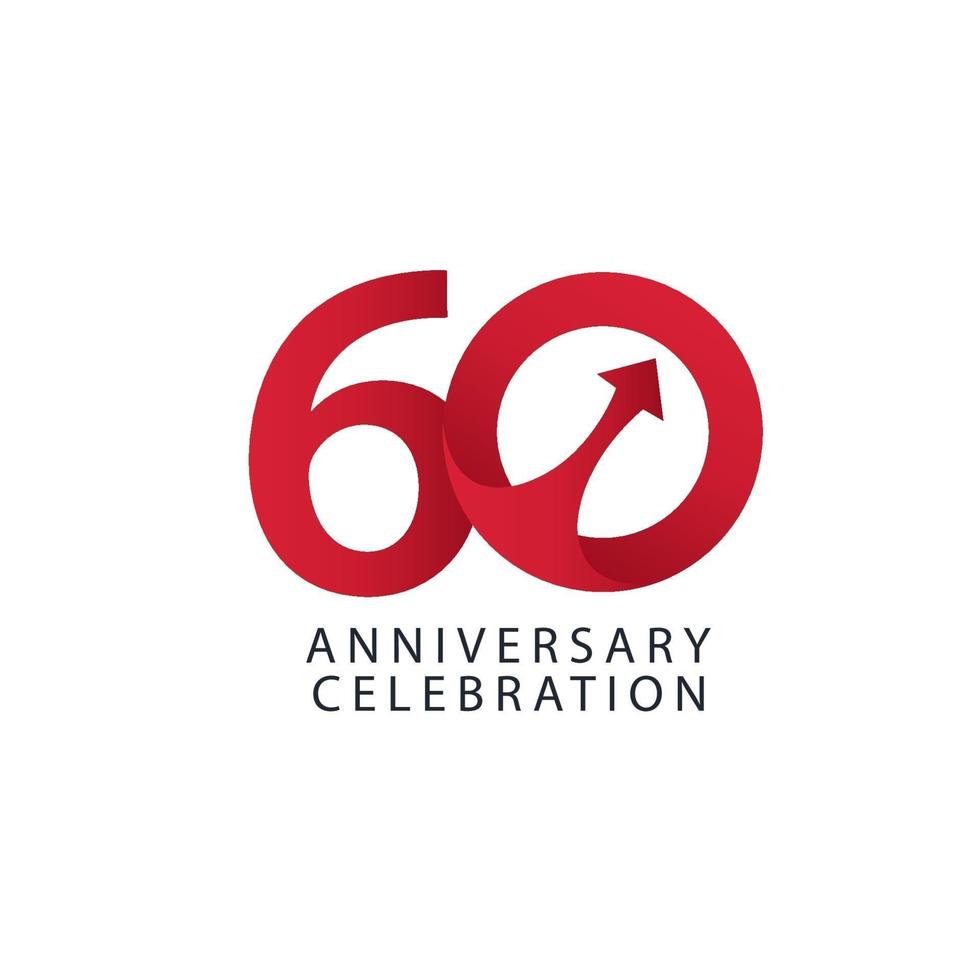 60 Years Anniversary Celebration Vector Template Design Illustration