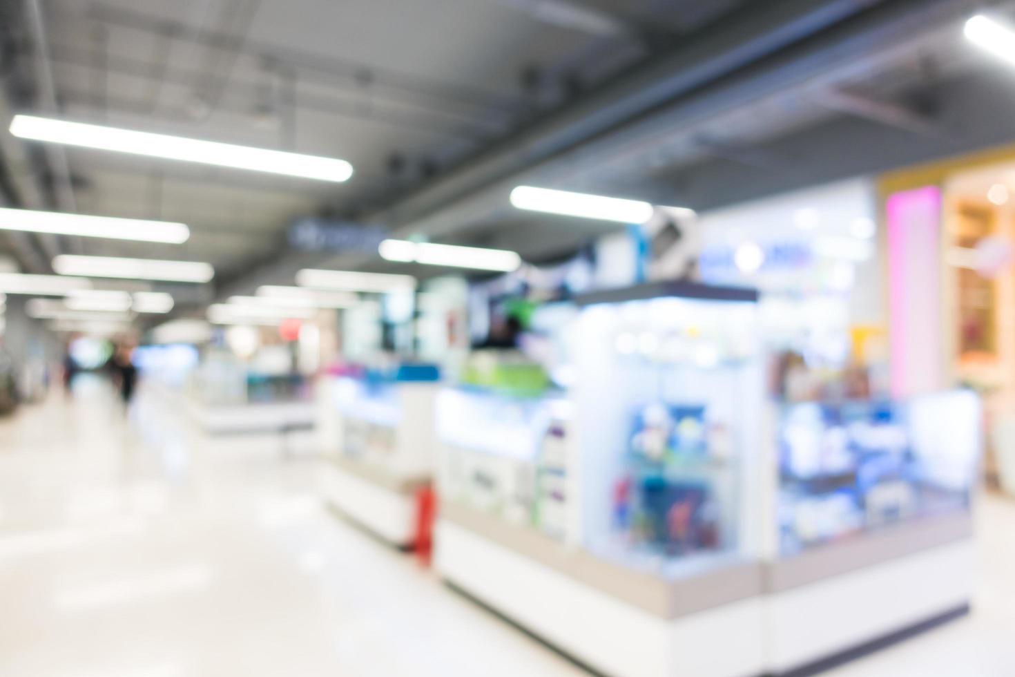 Abstract defocused shopping mall background photo