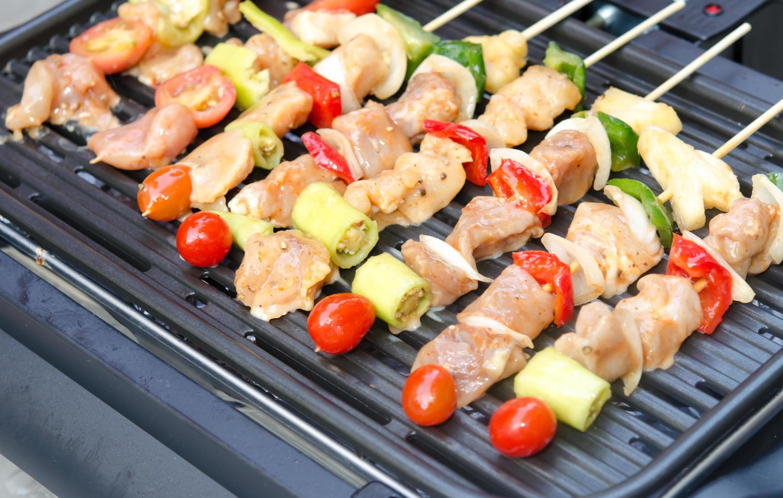 Kebabs on a barbecue photo