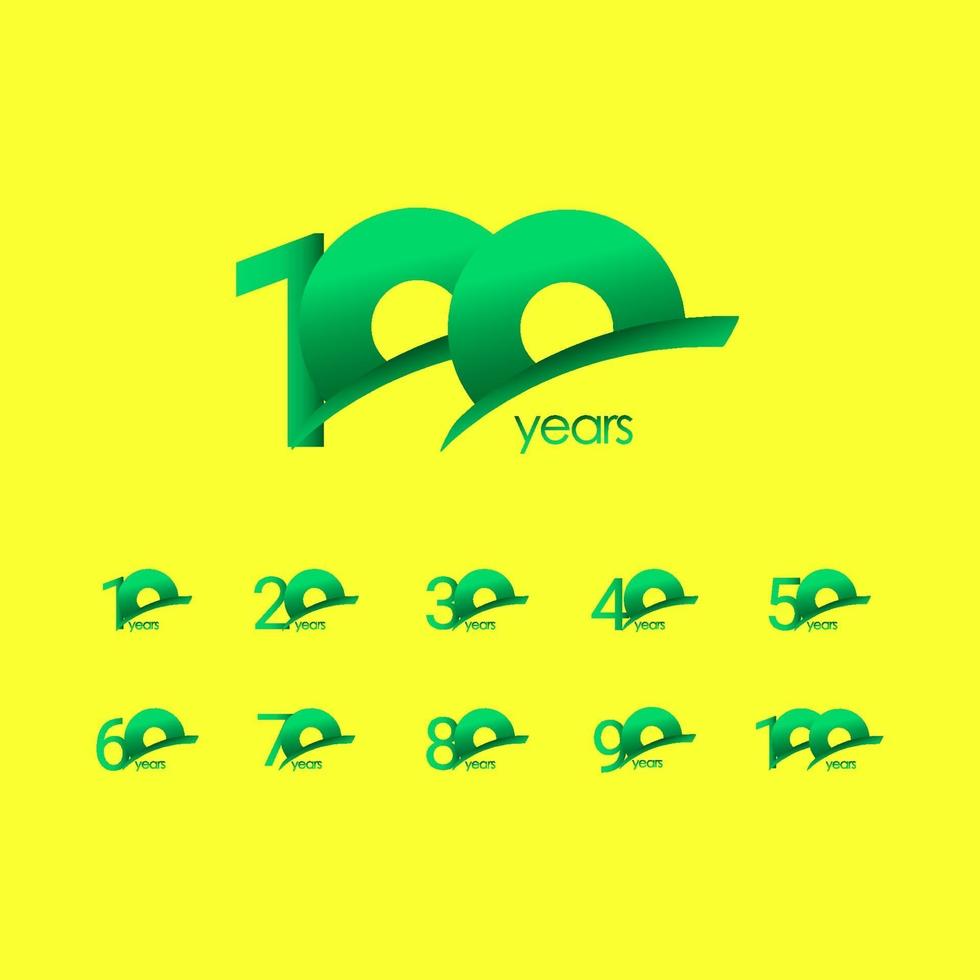 100 Years Anniversary Celebration Green Shape Vector Template Design Illustration
