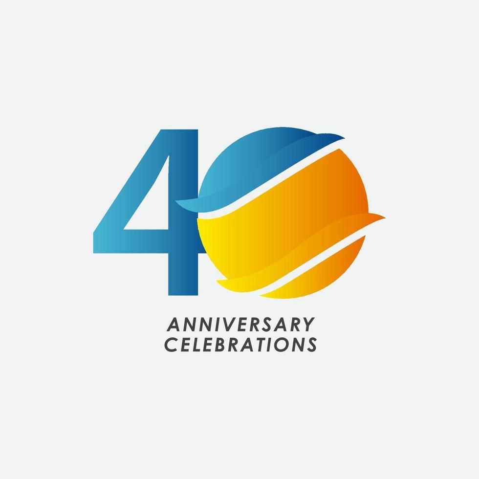 40 Years Anniversary Celebrations Vector Template Design Illustration