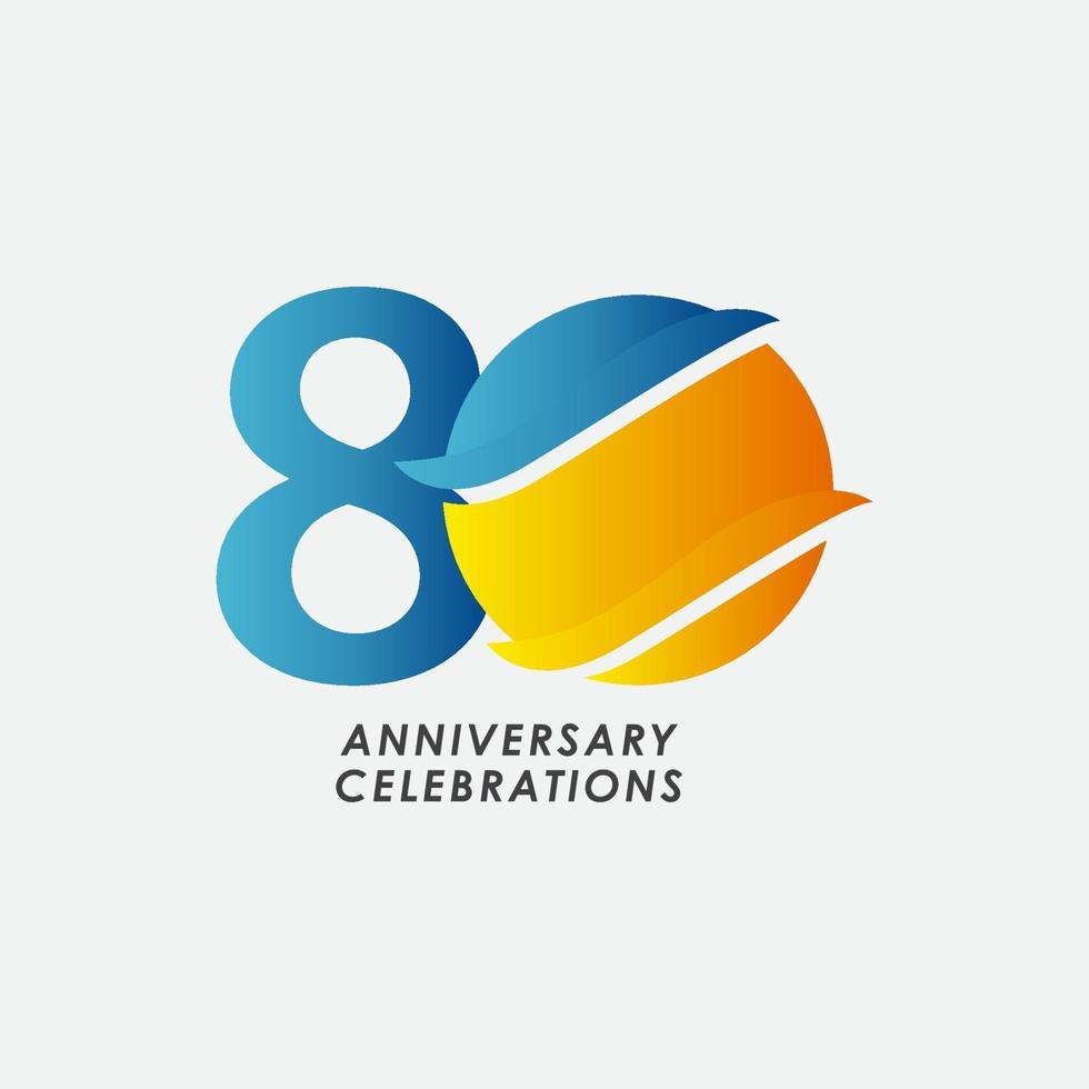 80 Years Anniversary Celebrations Vector Template Design Illustration