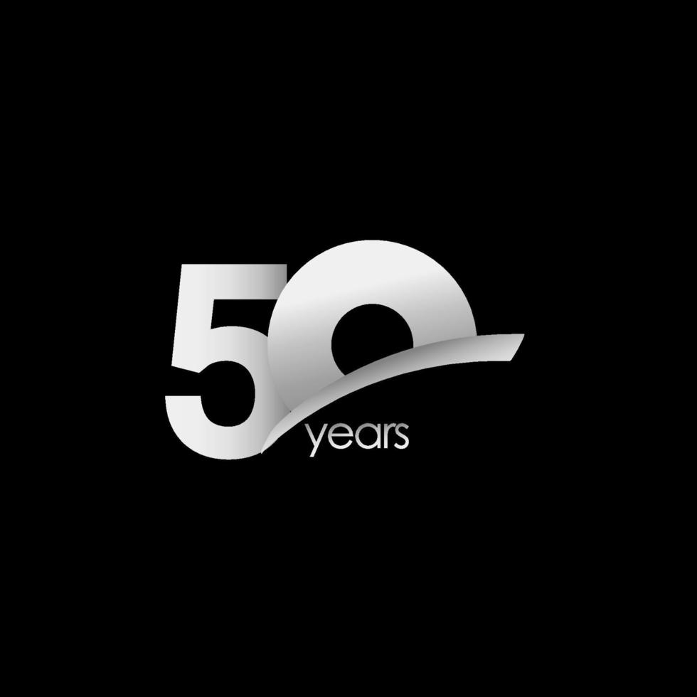 50 Years Anniversary Celebration White Shape Vector Template Design Illustration