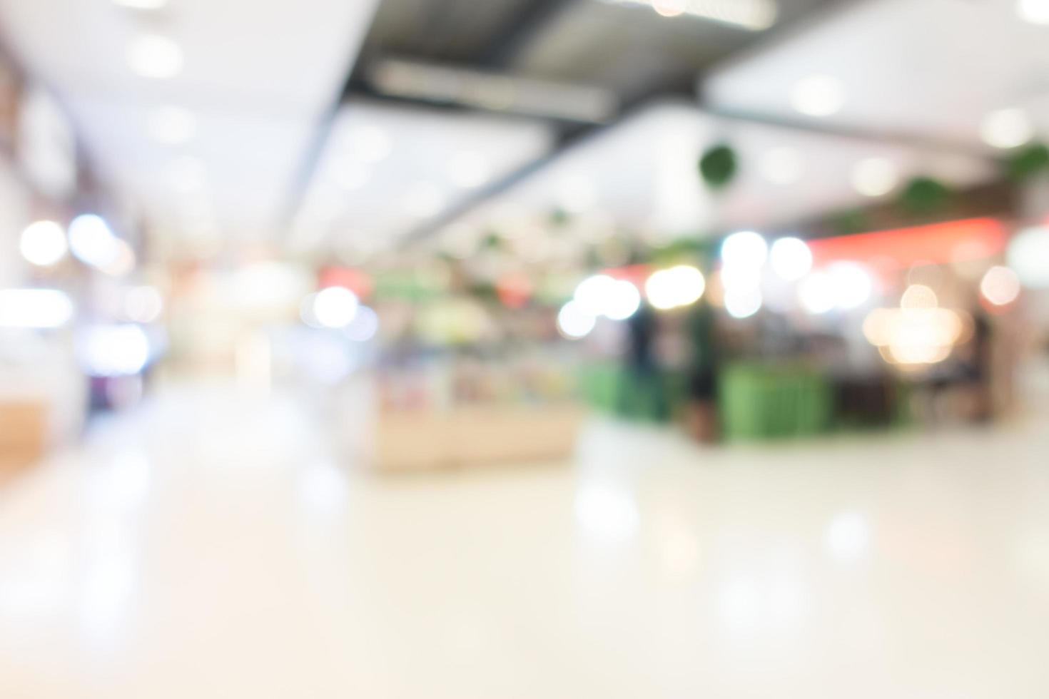 Abstract defocused shopping mall interior for background photo