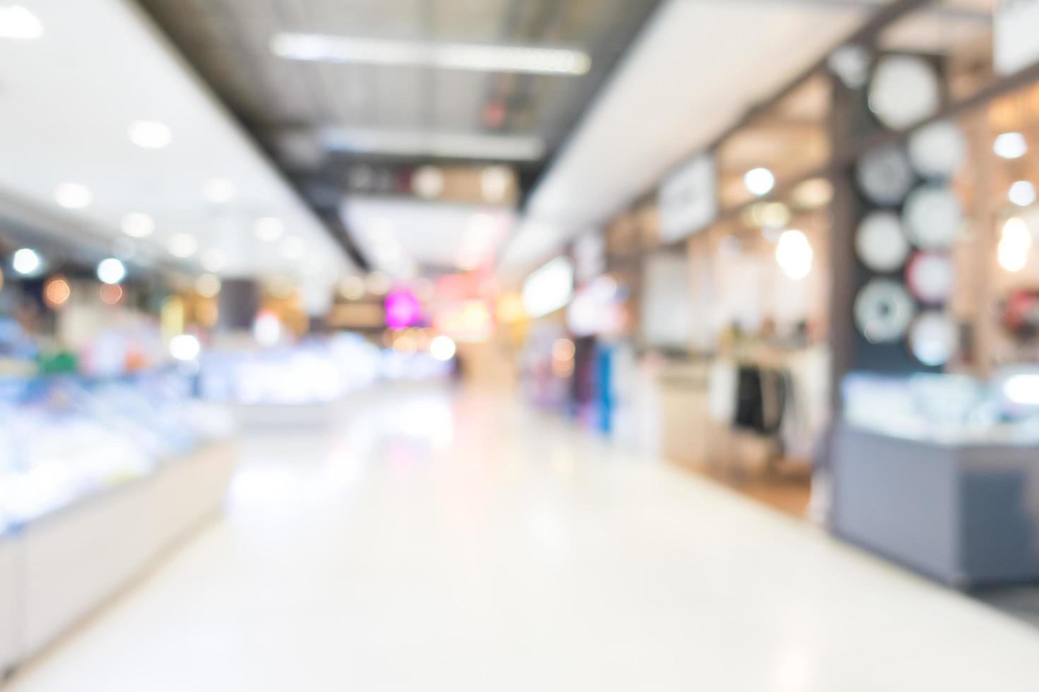 Abstract defocused shopping mall interior for background photo