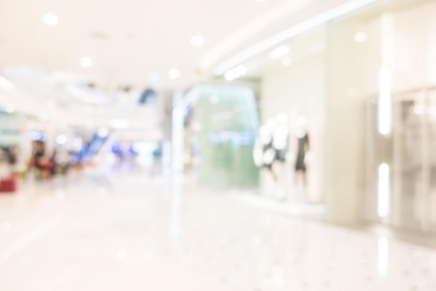 Abstract defocused shopping mall interior for background photo