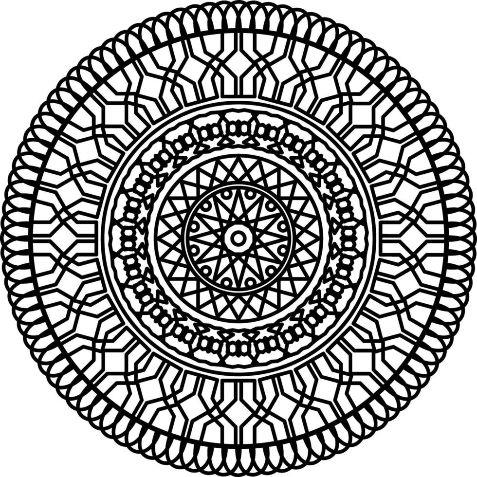 Mandala With Ornaments. Mandala for Coloring book page. vector