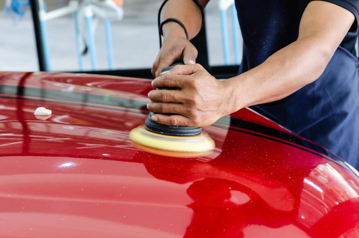 Car being polished photo