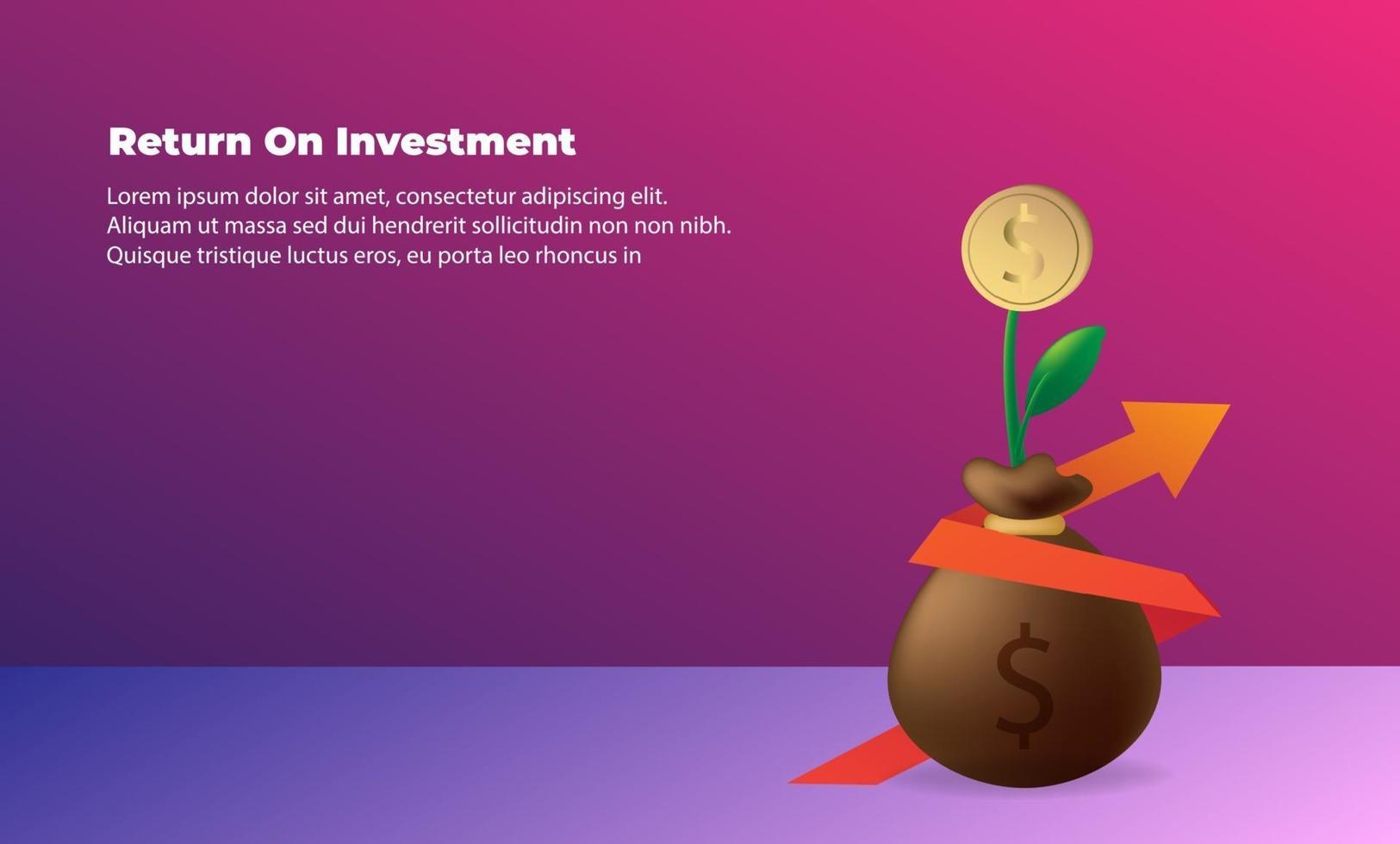 business arrow target direction concept to success. Return on investment ROI. Applicable for promotion , cover poster, infographic,  landing page, ui, ux, persentation,  baner, social media posted vector