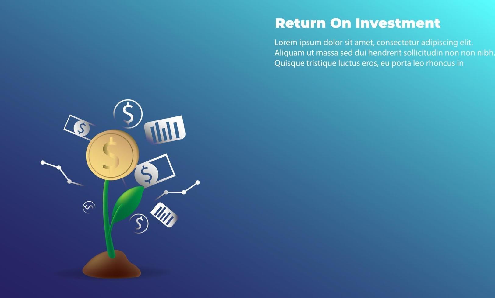 business arrow target direction concept to success. Return on investment ROI. Applicable for promotion , cover poster, infographic,  landing page, ui, ux, persentation,  baner, social media posted vector