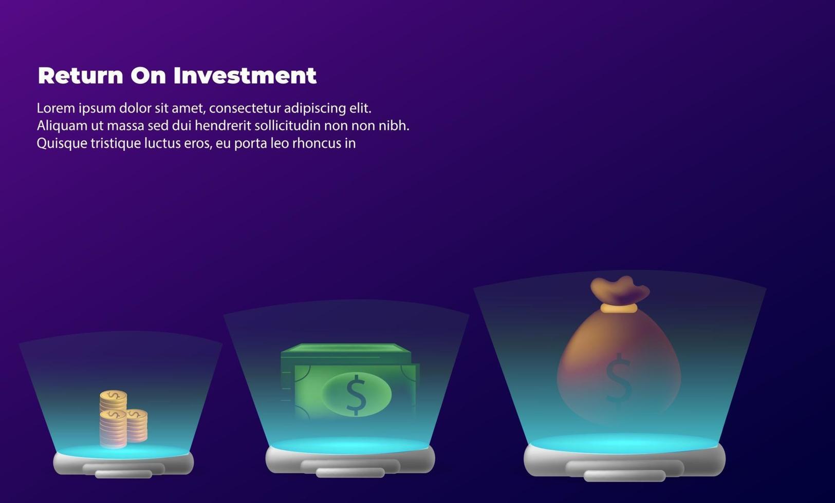 business arrow target direction concept to success. Return on investment ROI. Applicable for promotion , cover poster, infographic,  landing page, ui, ux, persentation,  baner, social media posted vector
