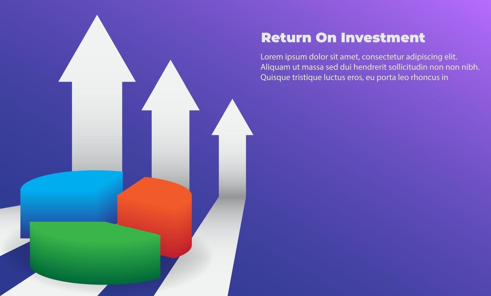 business arrow target direction concept to success. Return on investment ROI. Applicable for promotion , cover poster, infographic,  landing page, ui, ux, persentation,  baner, social media posted vector