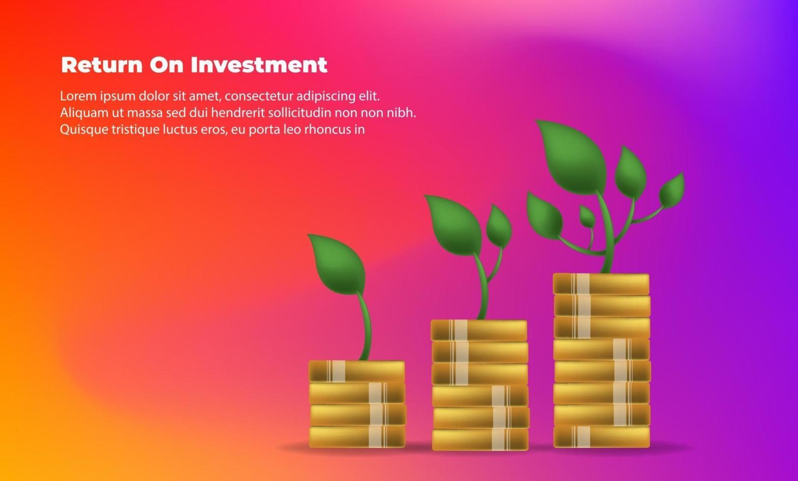 business arrow target direction concept to success. Return on investment ROI. Applicable for promotion , cover poster, infographic,  landing page, ui, ux, persentation,  baner, social media posted vector