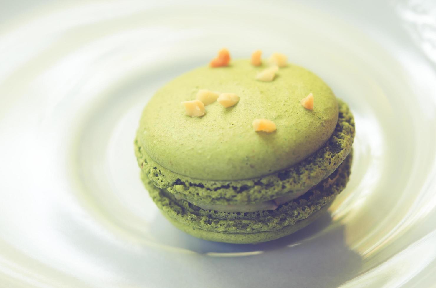 Close-up of a green macaroon photo