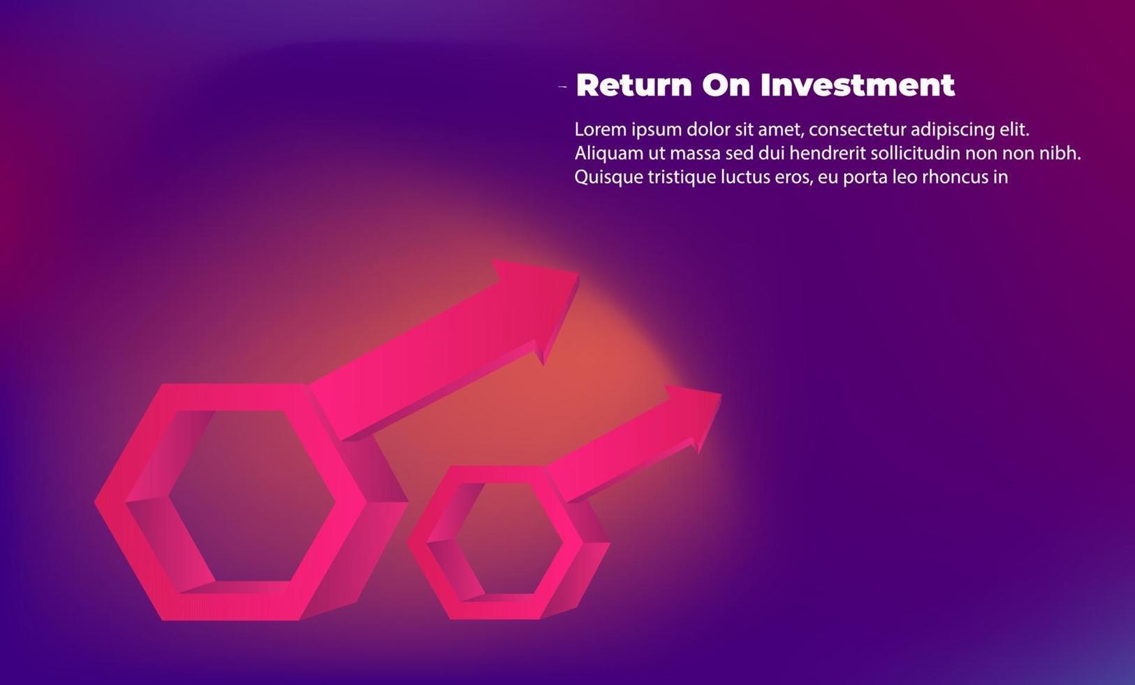 business arrow target direction concept to success. Return on investment ROI. Applicable for promotion , cover poster, infographic,  landing page, ui, ux, persentation,  baner, social media posted vector