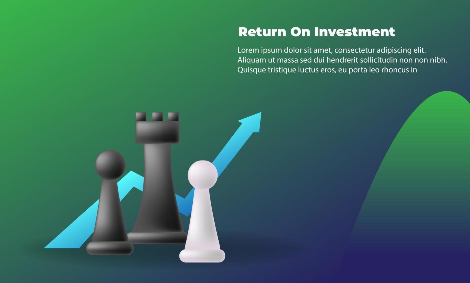 business arrow target direction concept to success. Return on investment ROI. Applicable for promotion , cover poster, infographic,  landing page, ui, ux, persentation,  baner, social media posted vector