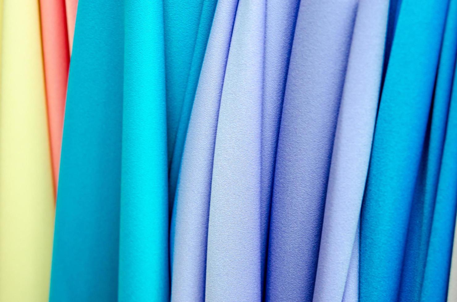 Close-up of colorful fabrics photo