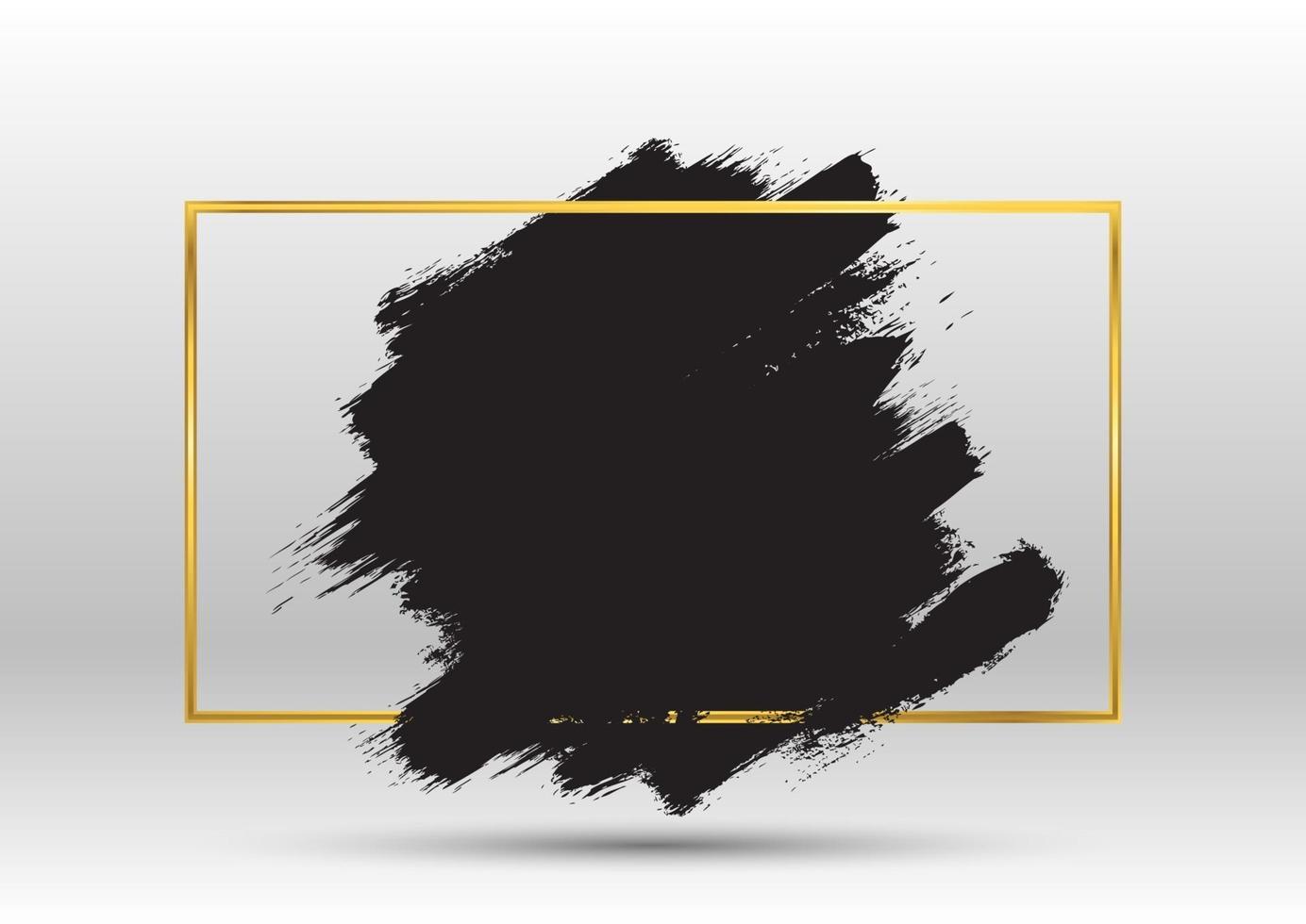 Grunge background with metallic gold frame vector