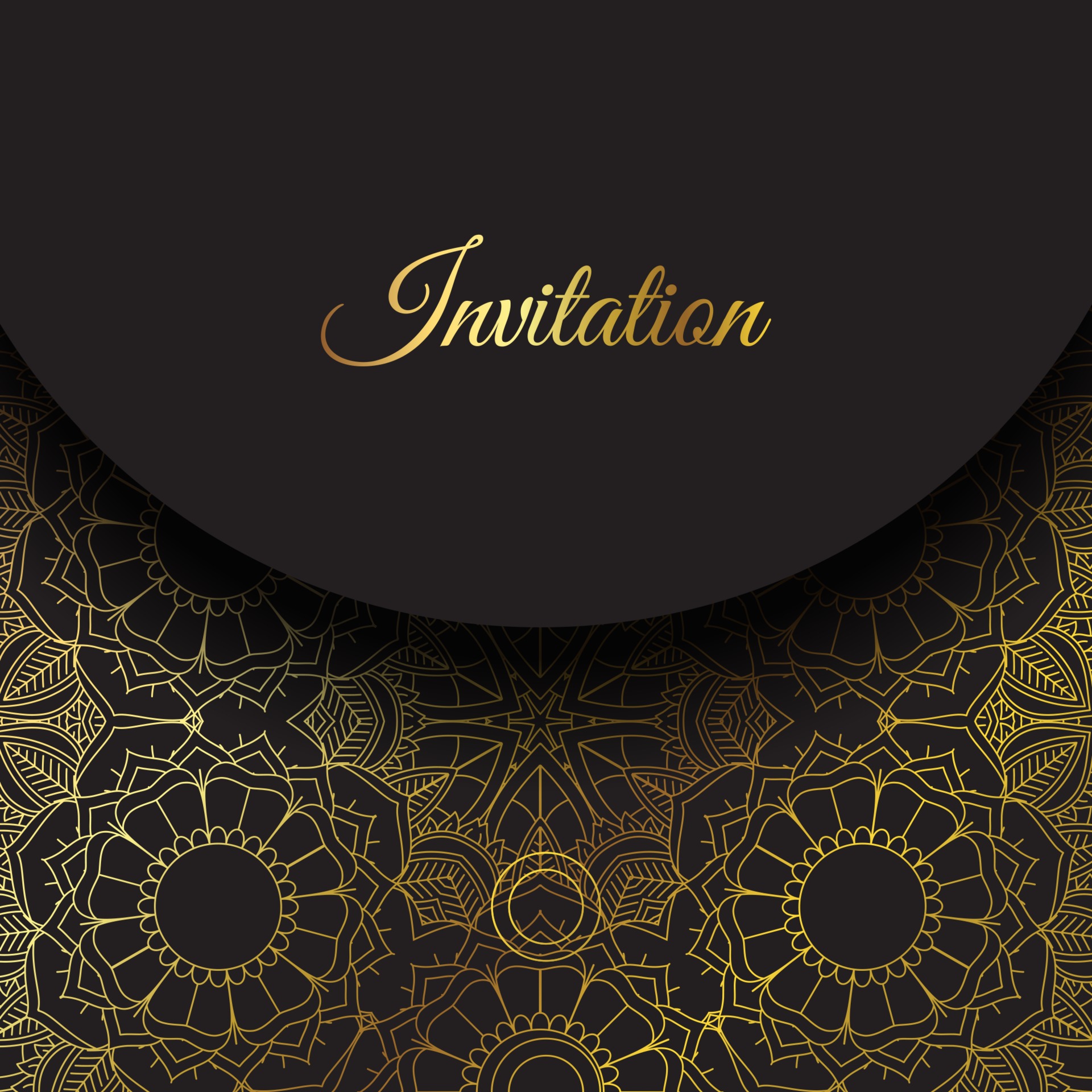 Elegant invitation background with gold mandala design 2118283 Vector Art  at Vecteezy