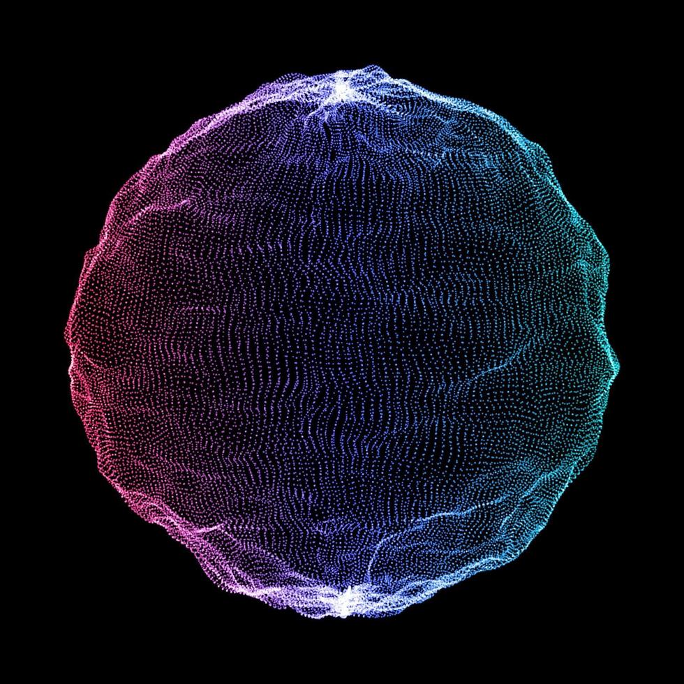 Abstract network communications background with sphere of particles vector