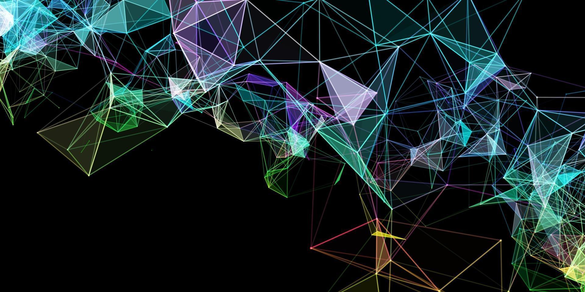 Abstract banner with a low poly plexus design vector