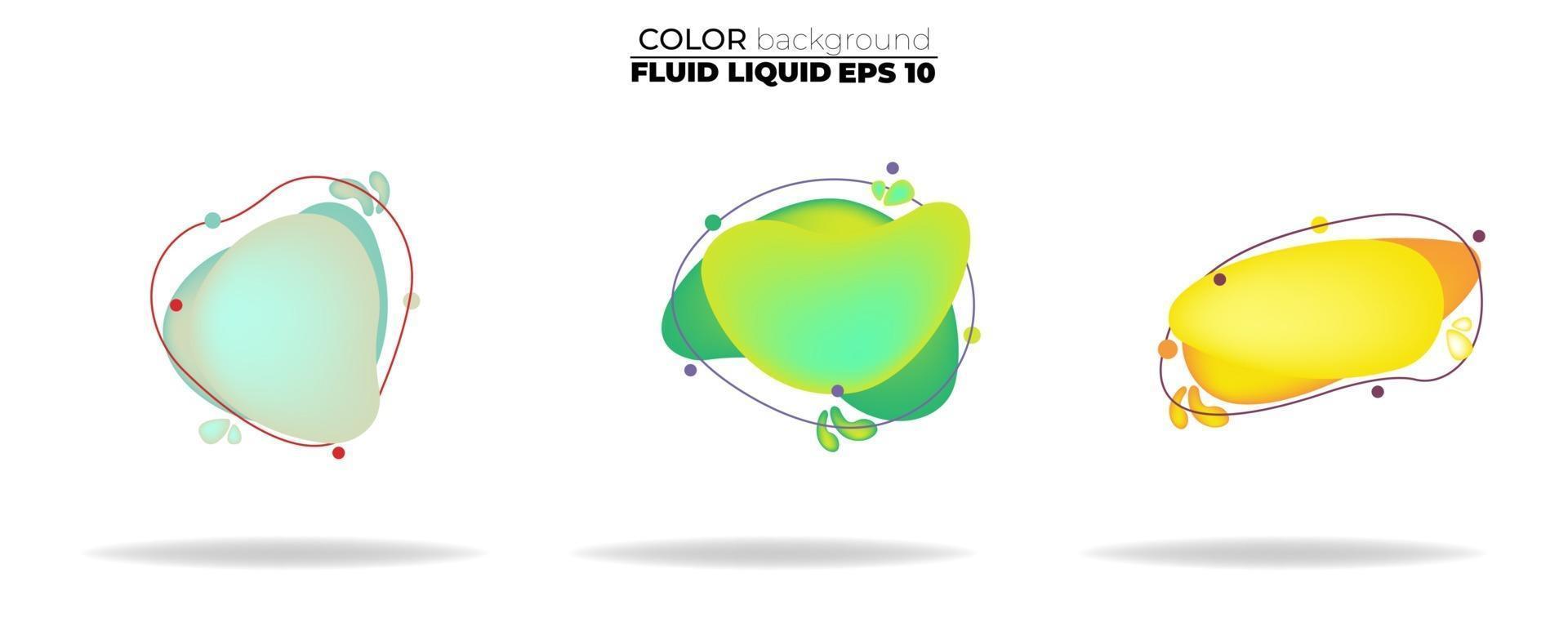Fluid shape vector set. Gradient liquid with neon colors, item for the design of a logo, flyer, presentation, gift card, poster on wall, landing page, cover book, banner, social media post