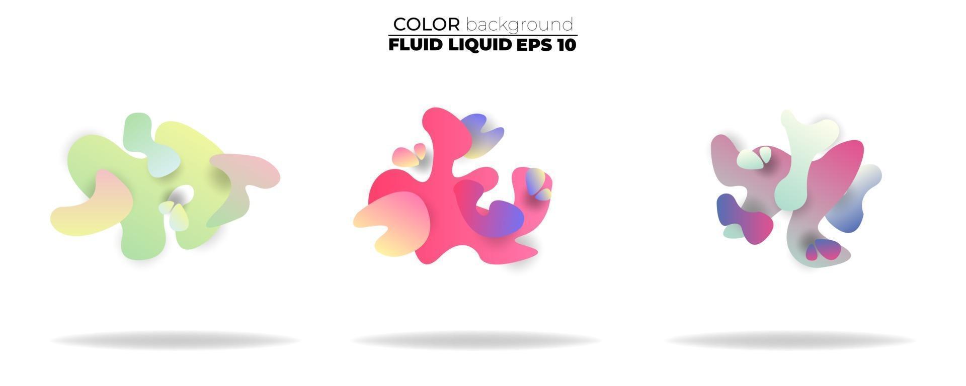 Fluid shape vector set. Gradient liquid with neon colors, item for the design of a logo, flyer, presentation, gift card, poster on wall, landing page, cover book, banner, social media post