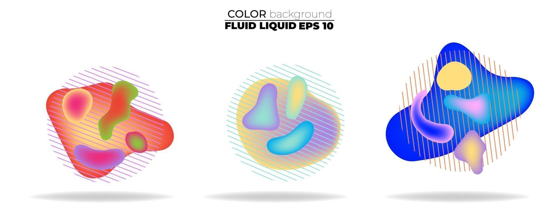 Fluid shape vector set. Gradient liquid with neon colors, item for the design of a logo, flyer, presentation, gift card, poster on wall, landing page, cover book, banner, social media post