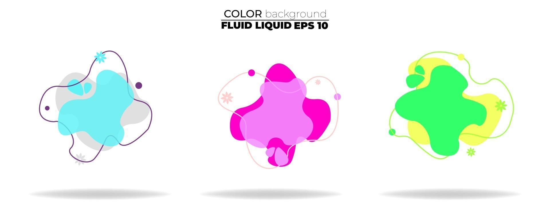 Fluid shape vector set. Gradient liquid with neon colors, item for the design of a logo, flyer, presentation, gift card, poster on wall, landing page, cover book, banner, social media post