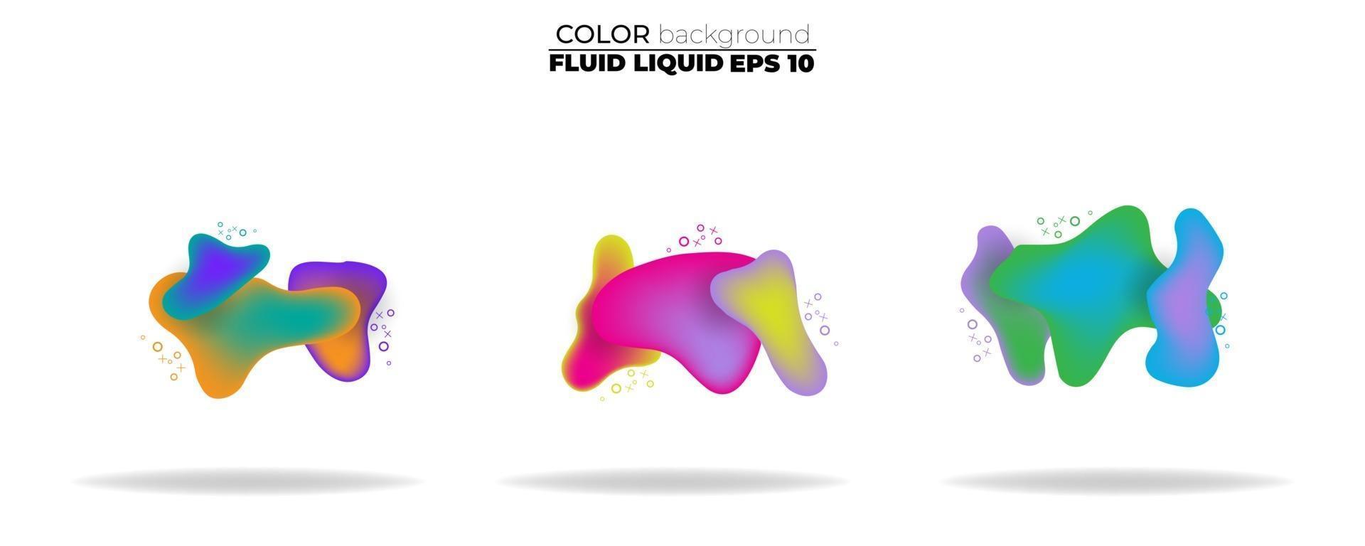 Fluid shape vector set. Gradient liquid with neon colors, item for the design of a logo, flyer, presentation, gift card, poster on wall, landing page, cover book, banner, social media post