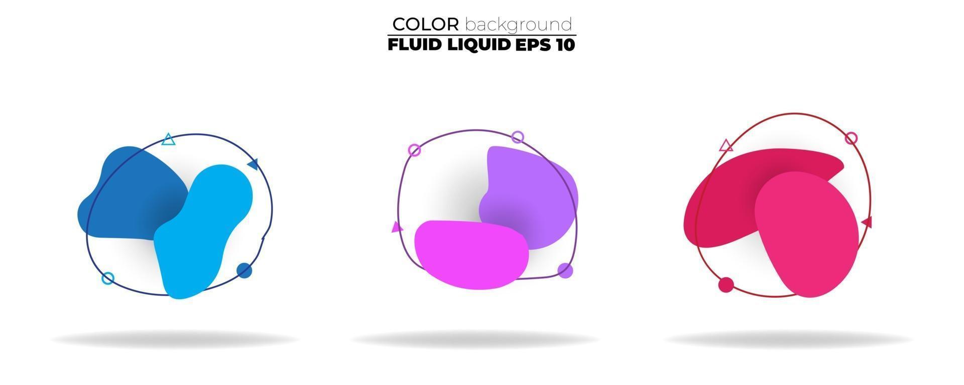 Fluid shape vector set. Gradient liquid with neon colors, item for the design of a logo, flyer, presentation, gift card, poster on wall, landing page, cover book, banner, social media post