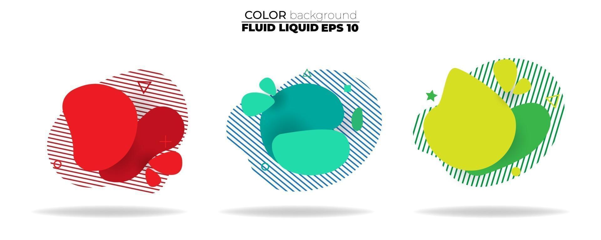 Fluid shape vector set. Gradient liquid with neon colors, item for the design of a logo, flyer, presentation, gift card, poster on wall, landing page, cover book, banner, social media post