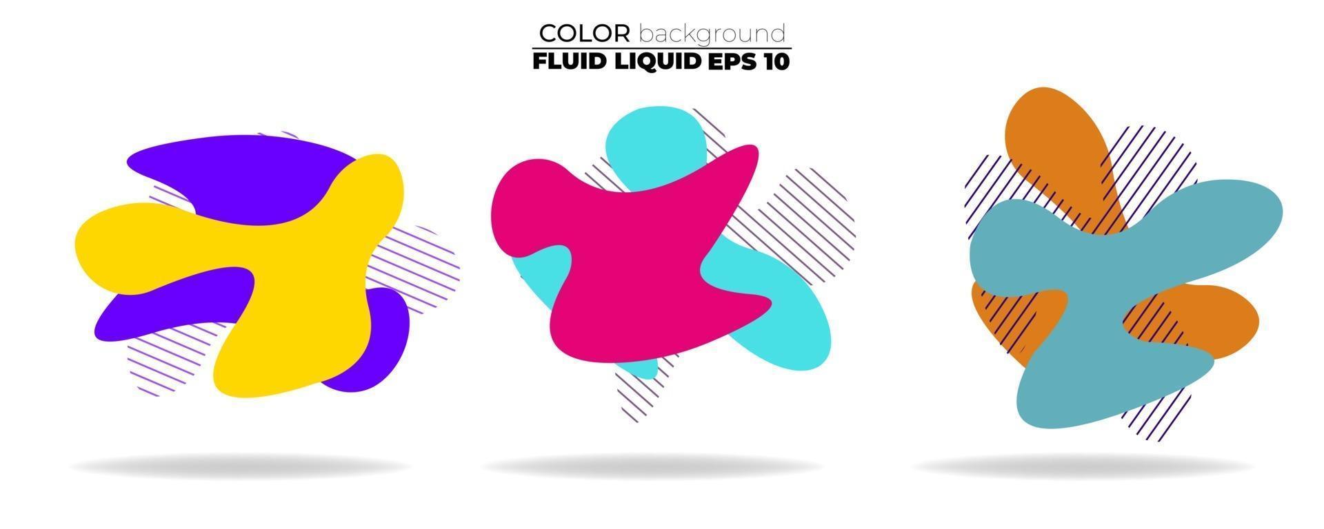 Fluid shape vector set. Gradient liquid with neon colors, item for the design of a logo, flyer, presentation, gift card, poster on wall, landing page, cover book, banner, social media post