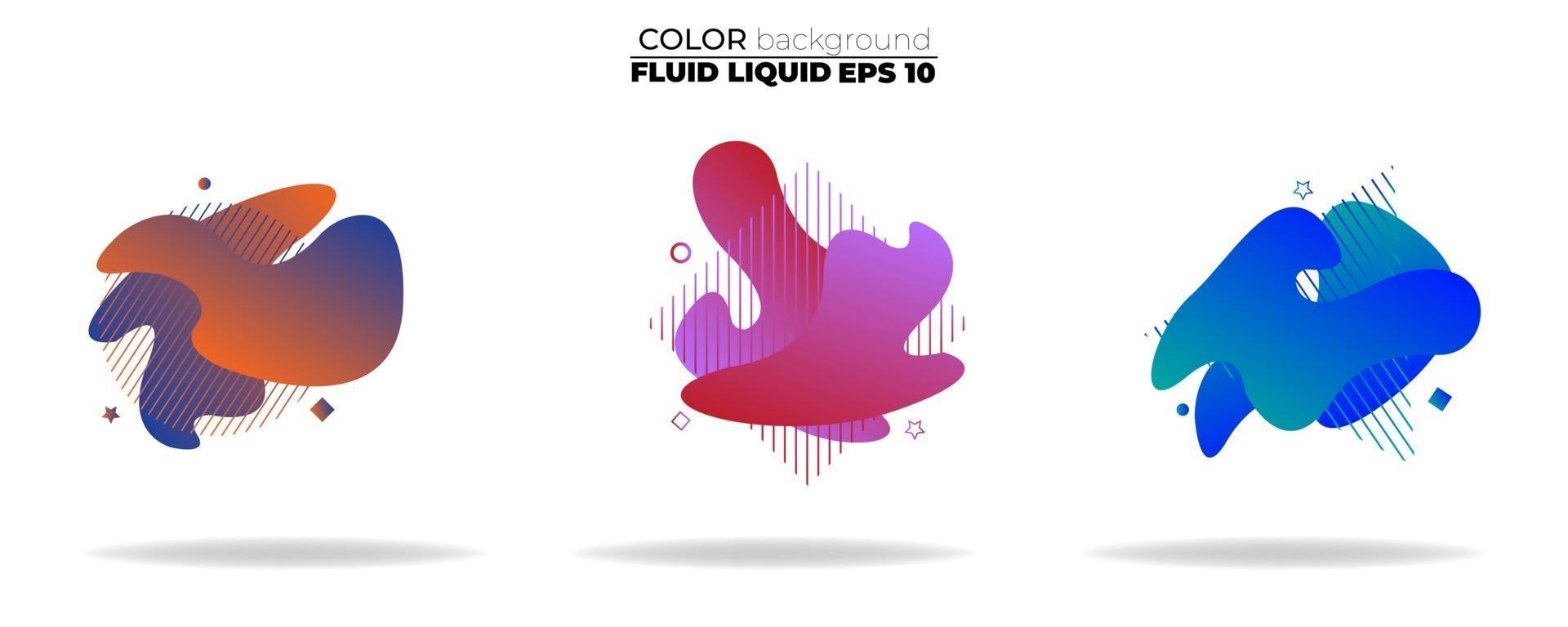 Fluid shape vector set. Gradient liquid with neon colors, item for the design of a logo, flyer, presentation, gift card, poster on wall, landing page, cover book, banner, social media post