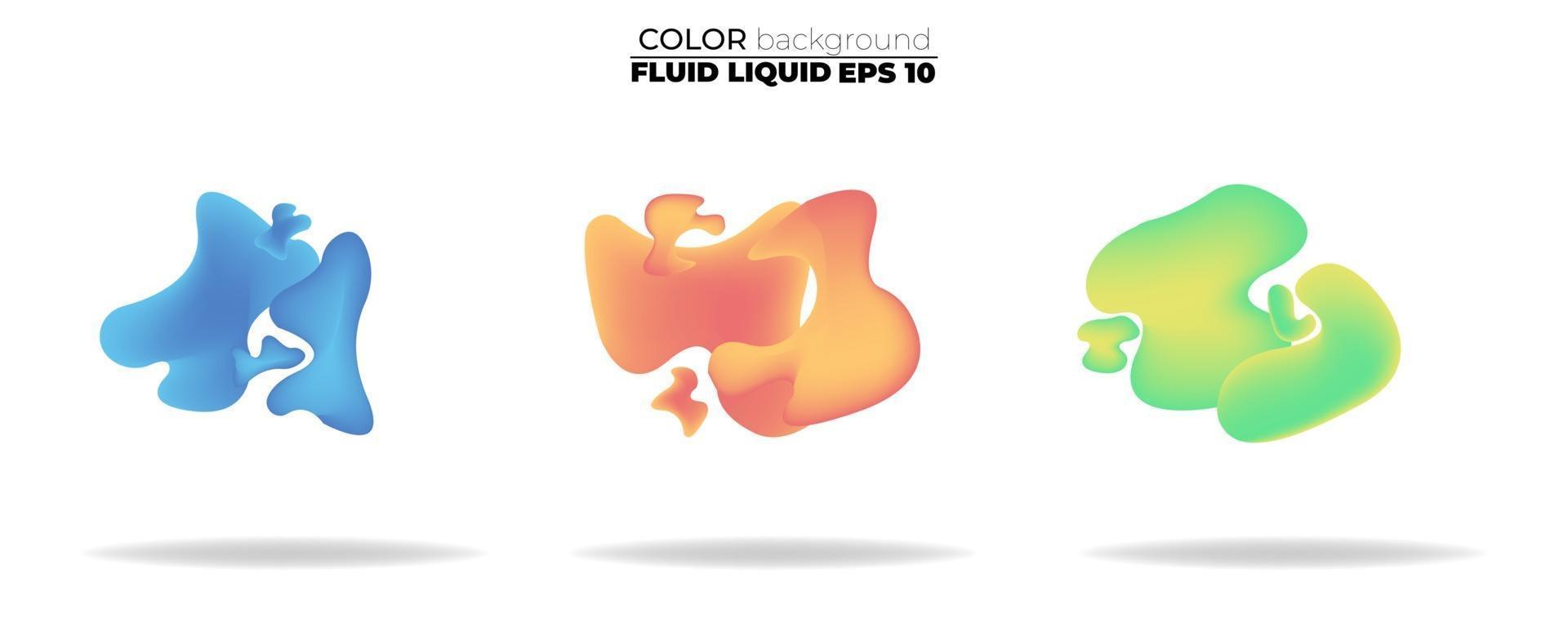Fluid shape vector set. Gradient liquid with neon colors, item for the design of a logo, flyer, presentation, gift card, poster on wall, landing page, cover book, banner, social media post
