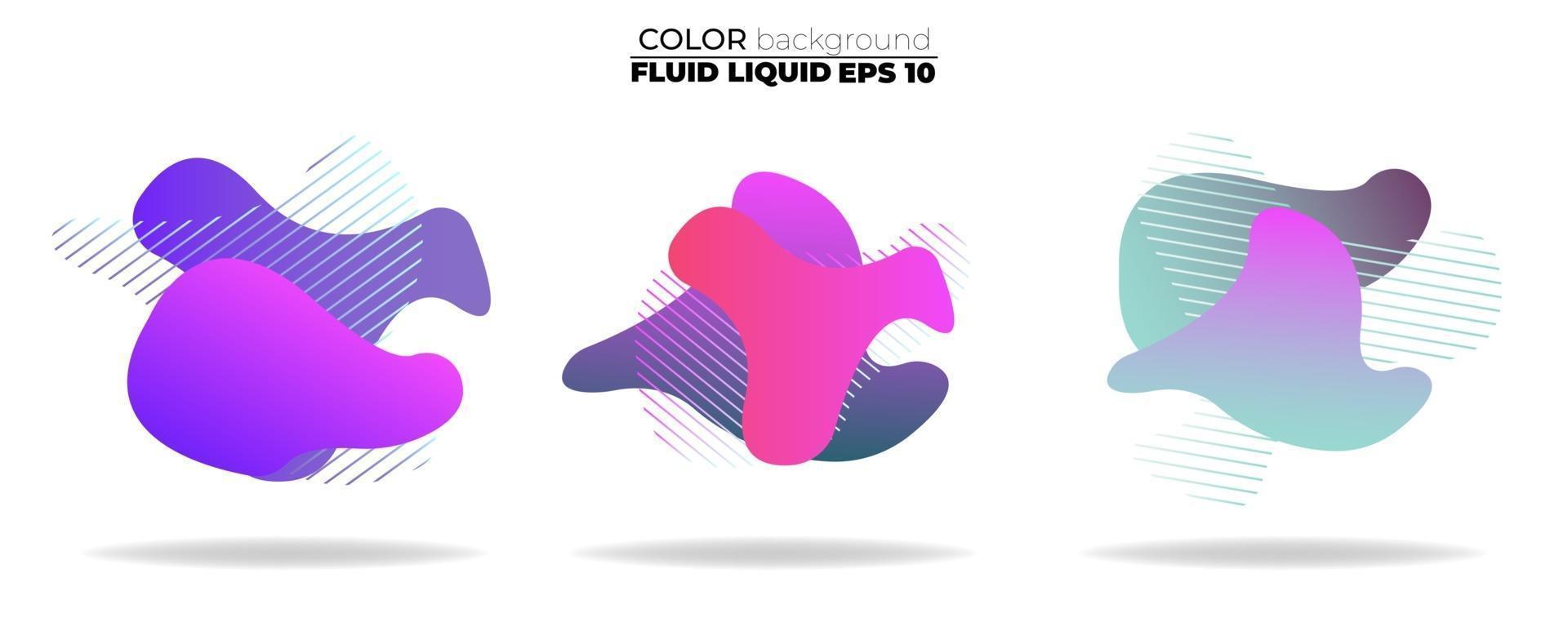 Fluid shape vector set. Gradient liquid with neon colors, item for the design of a logo, flyer, presentation, gift card, poster on wall, landing page, cover book, banner, social media post