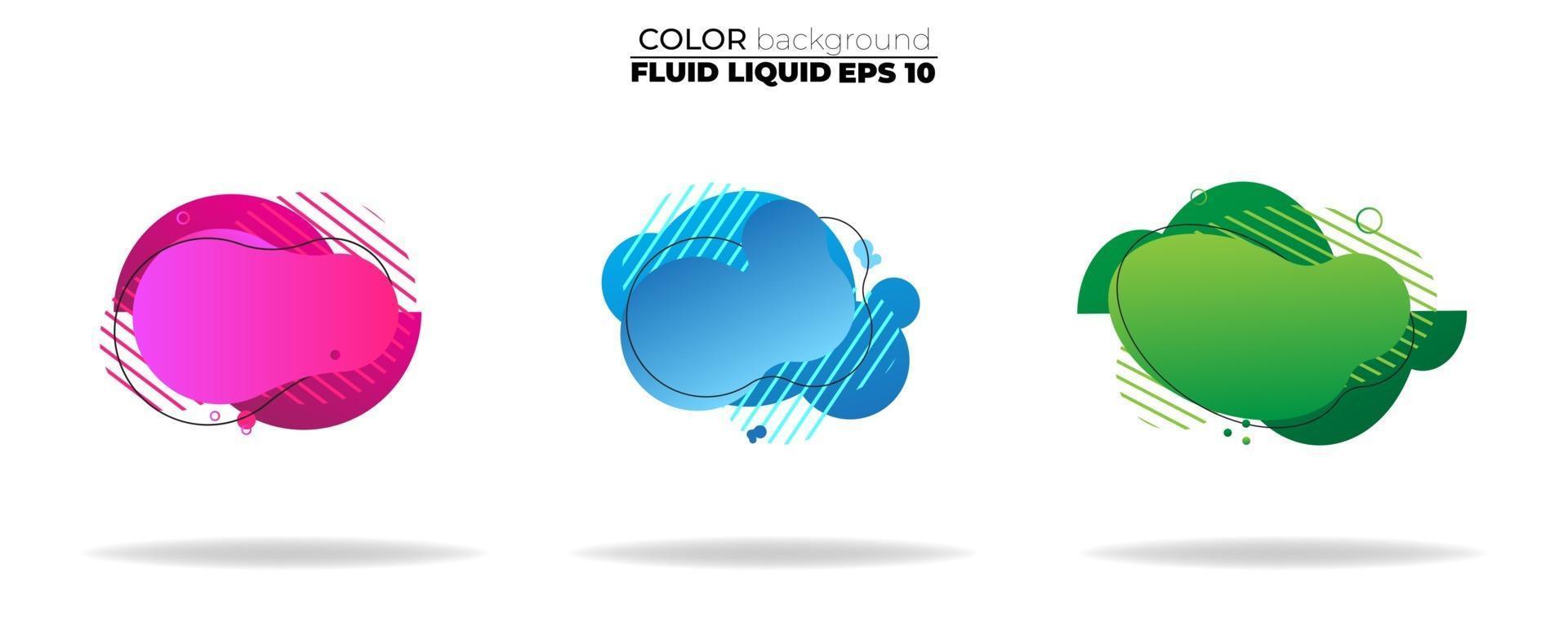 Fluid shape vector set. Gradient liquid with neon colors, item for the design of a logo, flyer, presentation, gift card, poster on wall, landing page, cover book, banner, social media post