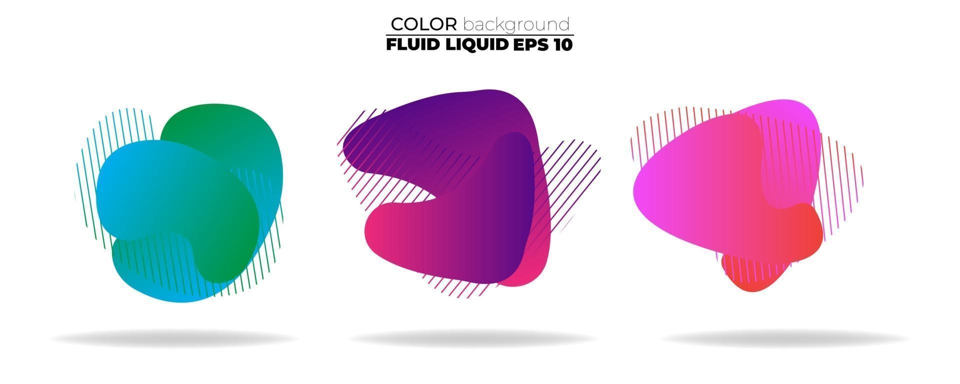 Fluid shape vector set. Gradient liquid with neon colors, item for the design of a logo, flyer, presentation, gift card, poster on wall, landing page, cover book, banner, social media post