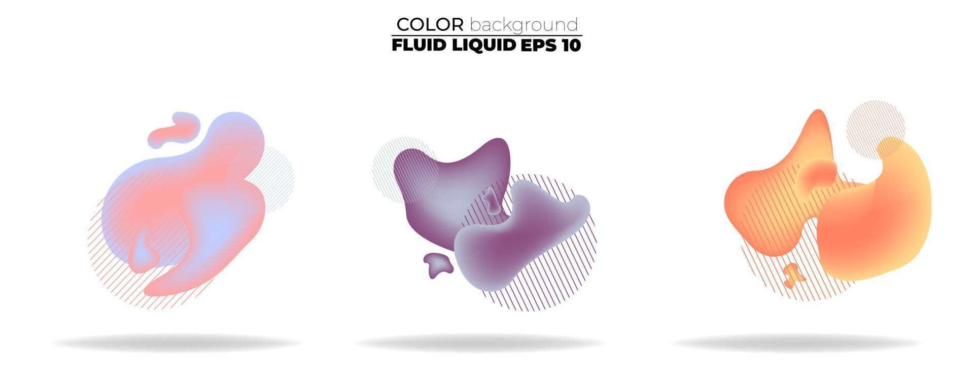 Fluid shape vector set. Gradient liquid with neon colors, item for the design of a logo, flyer, presentation, gift card, poster on wall, landing page, cover book, banner, social media post