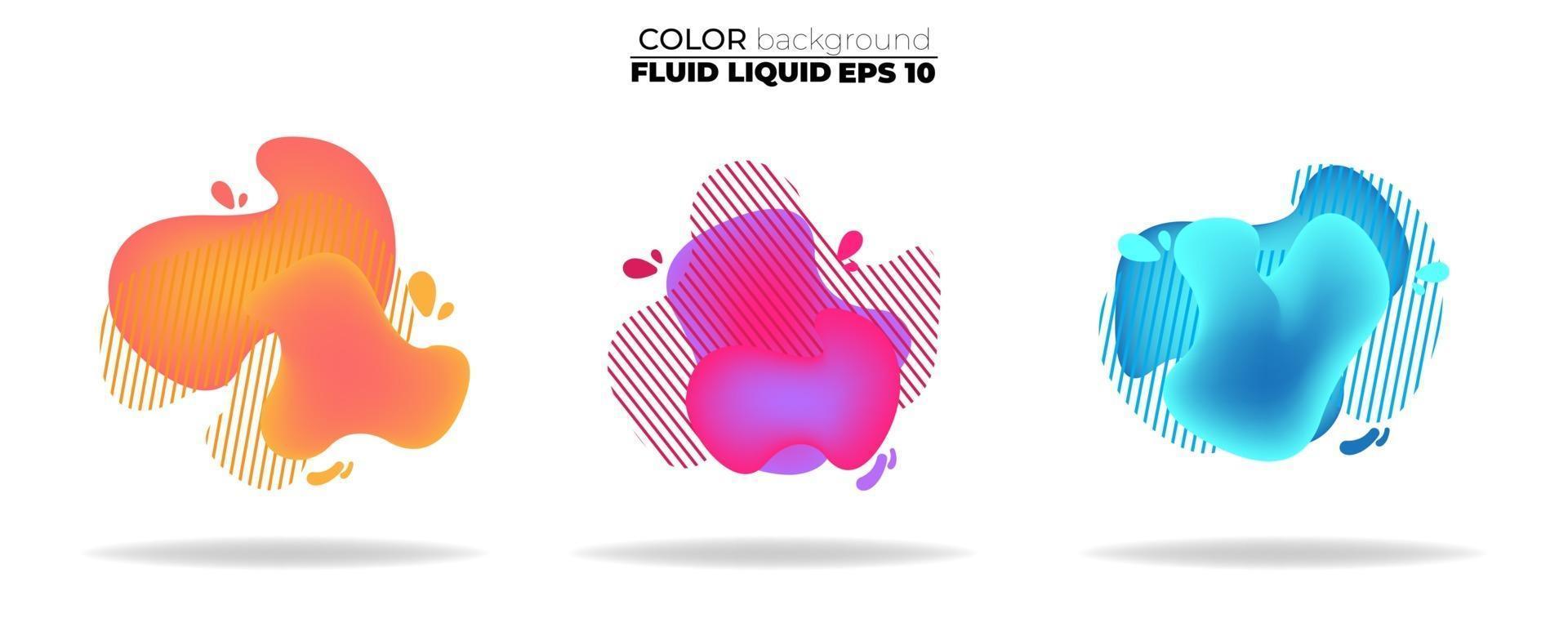 Fluid shape vector set. Gradient liquid with neon colors, item for the design of a logo, flyer, presentation, gift card, poster on wall, landing page, cover book, banner, social media post