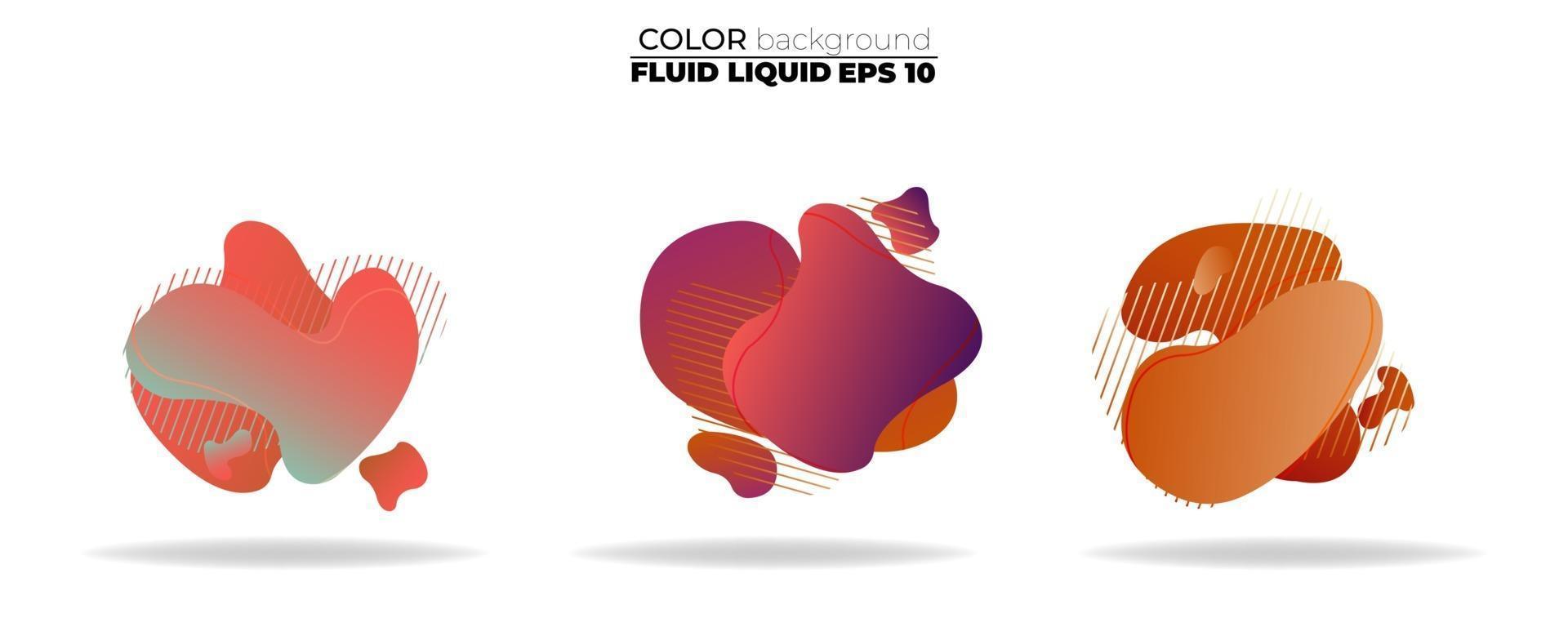 Fluid shape vector set. Gradient liquid with neon colors, item for the design of a logo, flyer, presentation, gift card, poster on wall, landing page, cover book, banner, social media post