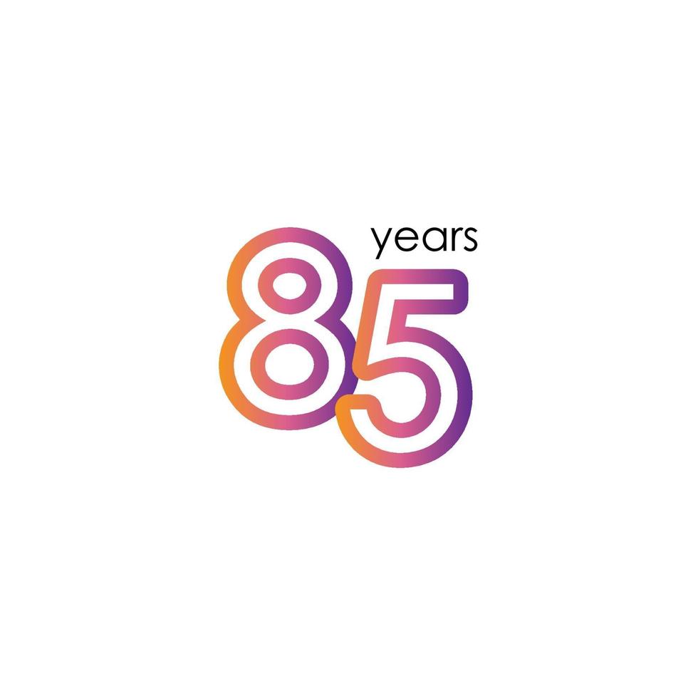 85 Years Anniversary Color full elegant Celebration Vector Template Design Illustration