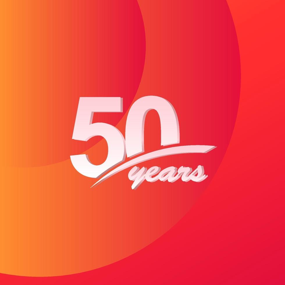 50 Years Anniversary Color full line elegant Celebration Vector Template Design Illustration