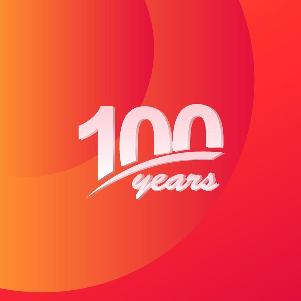 Ilustración de diseño de plantilla de vector de celebración elegante de línea completa de color de aniversario de 100 años