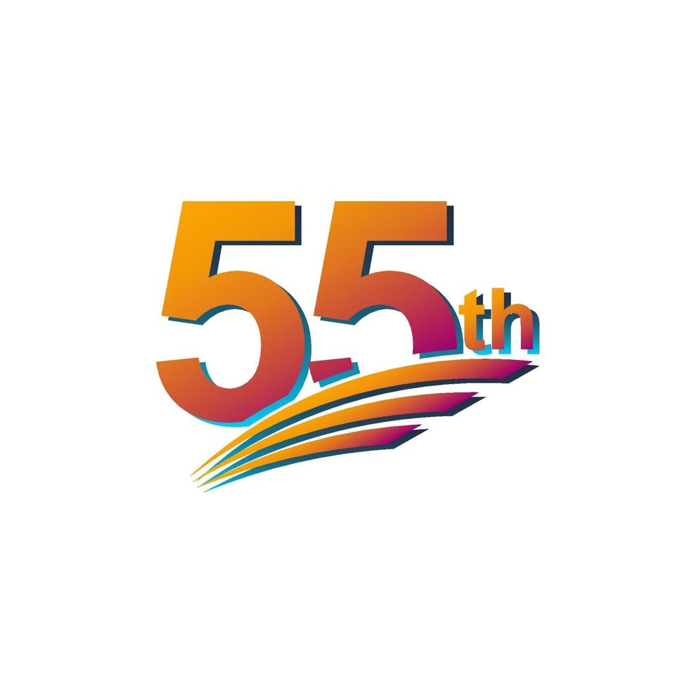 55 th Anniversary elegant Celebration Vector Template Design
