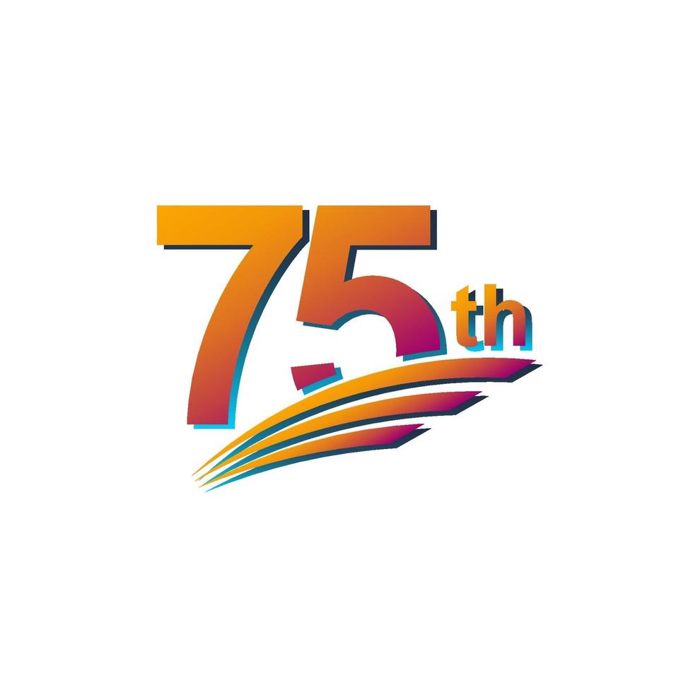 75 th Anniversary elegant Celebration Vector Template Design Illustration